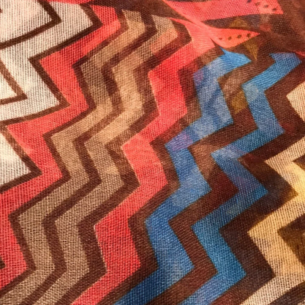 Bohemian Chevron Pattern Infinity Scarf 20” x 33”